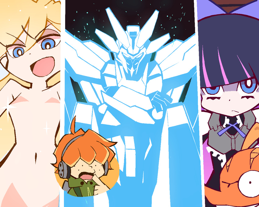 brief_(character) brief_(psg) censored chuck chuck_(psg) panty_&amp;_stocking_with_garterbelt panty_(character) panty_(psg) robot stocking_(character) stocking_(psg)