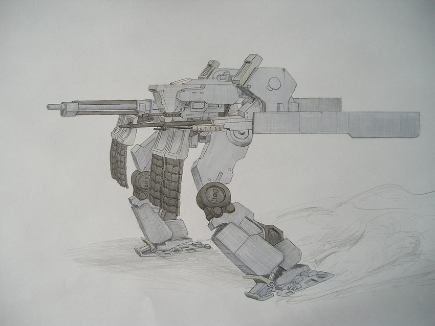 highres mecha messiah-10 no_humans simple_background sketch steel_battalion