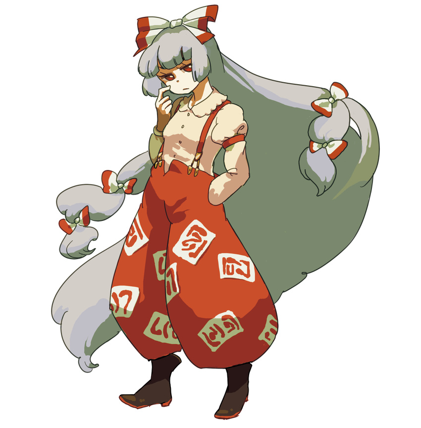 as bad_id bad_pixiv_id fujiwara_no_mokou full_body hand_in_pocket highres solo standing touhou transparent_background