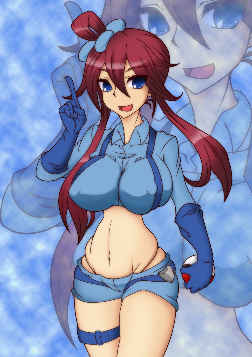 breasts cleavage curvy fuuro_(pokemon) gym_leader highres large_breasts pokemon smile