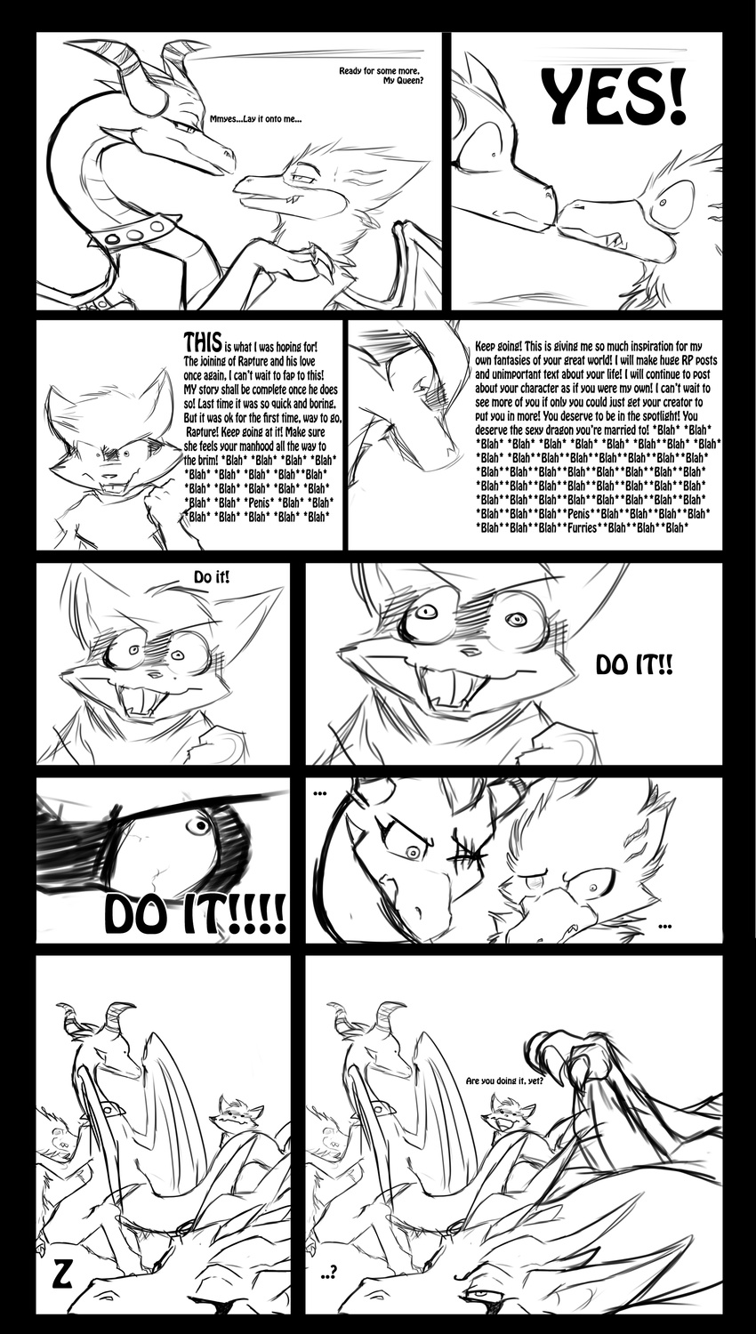 black_and_white comic dragon hi_res kayla-na mammal mel_the_hybrid monochrome plain_background raccoon rapture spyro white_background zonoya