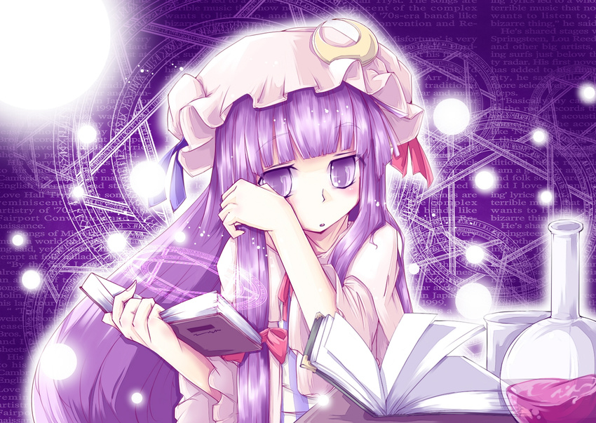 bad_id bad_pixiv_id crescent hat highres long_hair patchouli_knowledge purple_eyes purple_hair solo toor_0111 touhou