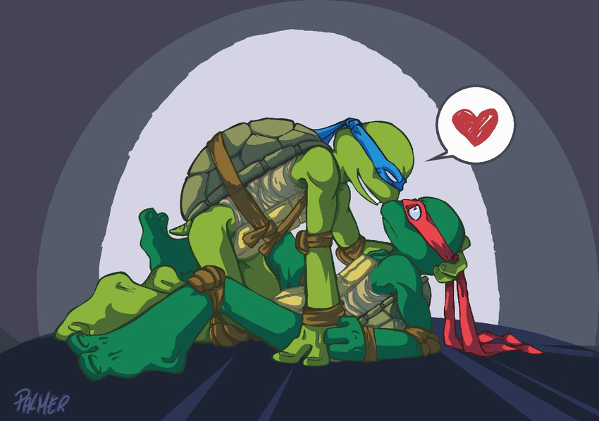 &hearts; anthro duo gay imminent_rape leonardo_(tmnt) male pounce raphael_(tmnt) reptile scalie shell teenage_mutant_ninja_turtles turtle unknown_artist