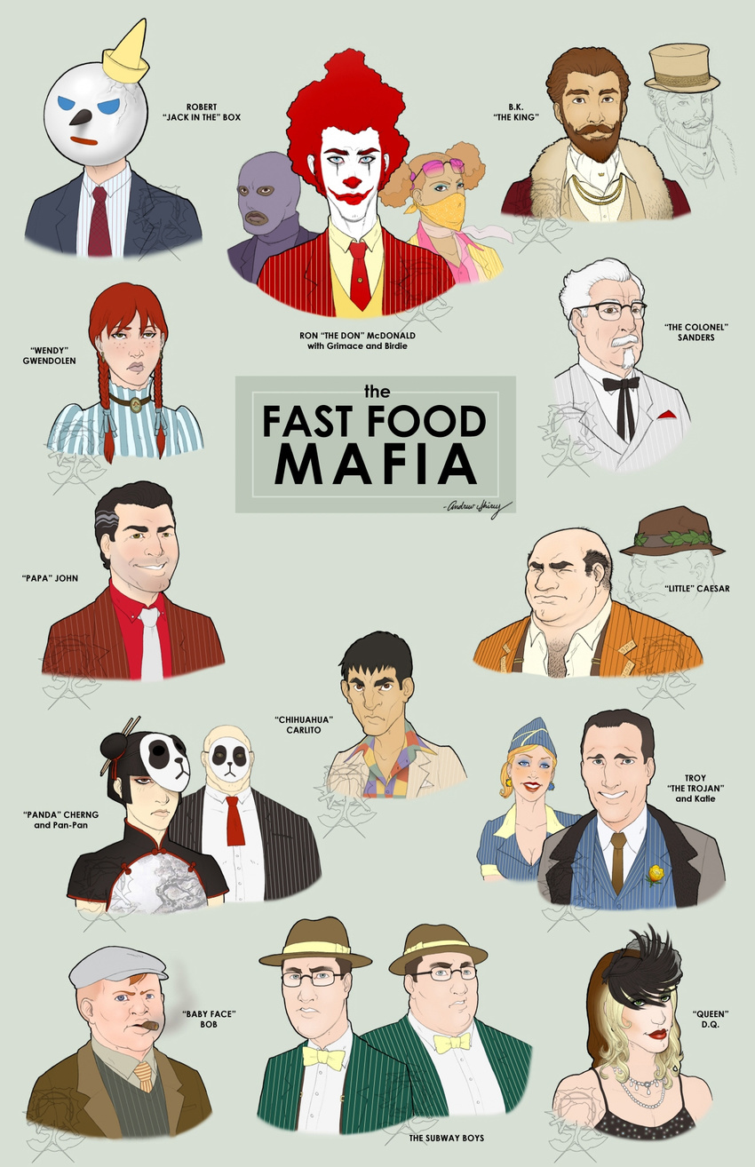 andrew_shirley burger_king colonel_sanders crime dairy_queen epic fast_food female human mafia male mask mcdonalds melinda_lou_"wendy"_thomas not_furry panda_express quizno's ronald_mcdonald smoking sonic_(restaurant) taco_bell the_burger_king watermark wendy's wendy's_old_fashioned_hamburgers