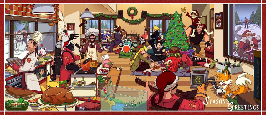 akuma bear canine christmas cloud cloud_(final_fantasy) cloud_strife compression_artifacts demoman_(team_fortress_2) dr._eggman dr_robotnik engineer_(team_fortress_2) final_fantasy final_fantasy_vii food fox guitar haruningster heavy heavy_(team_fortress_2) hedgehog highres holidays human instrument katana kingdom_hearts kirby kirby_(series) knuckles_the_echidna link loco_roco male mammal medic metal_gear metal_gear_(series) miles_prower moogle nintendo patapon pikachu pok&#233;mon pokemon pyro_(team_fortress_2) robotnik rock_band scout scout_(team_fortress_2) sega sephiroth snake sniper_(team_fortress_2) snorlax soldier_(team_fortress_2) solid_snake sonic sonic_(series) sonic_the_hedgehog sora_(kingdom_hearts) spy_(team_fortress_2) squall_leonhart street_fighter sword taiko_no_tatsujin tail team_fortress team_fortress_2 the_demoman the_engineer the_heavy the_legend_of_zelda the_medic the_pyro the_scout the_sniper the_soldier the_spy too_many_characters toon_link video_games waldo weapon wrench