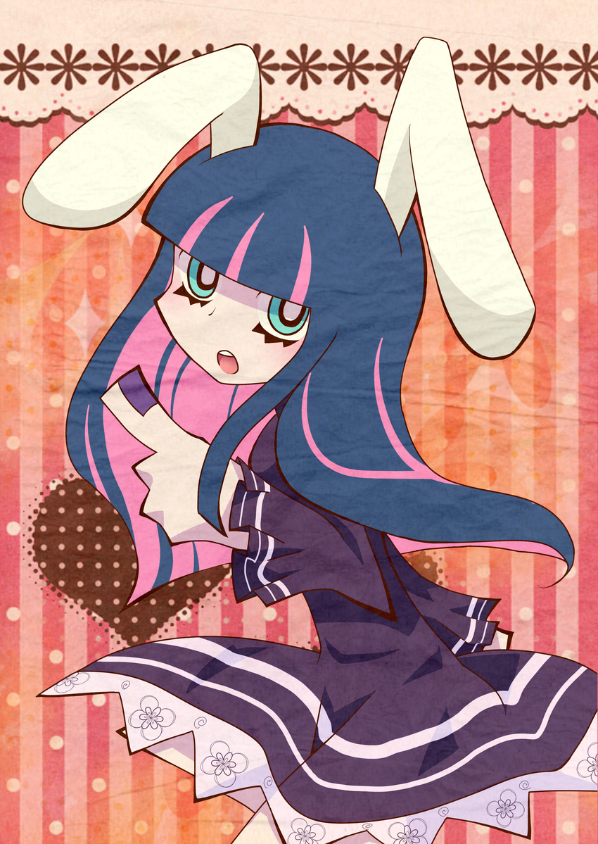 absurdres animal_ears bunny_ears dress highres mei_(jewel_at_time) panty_&amp;_stocking_with_garterbelt solo stocking_(psg)