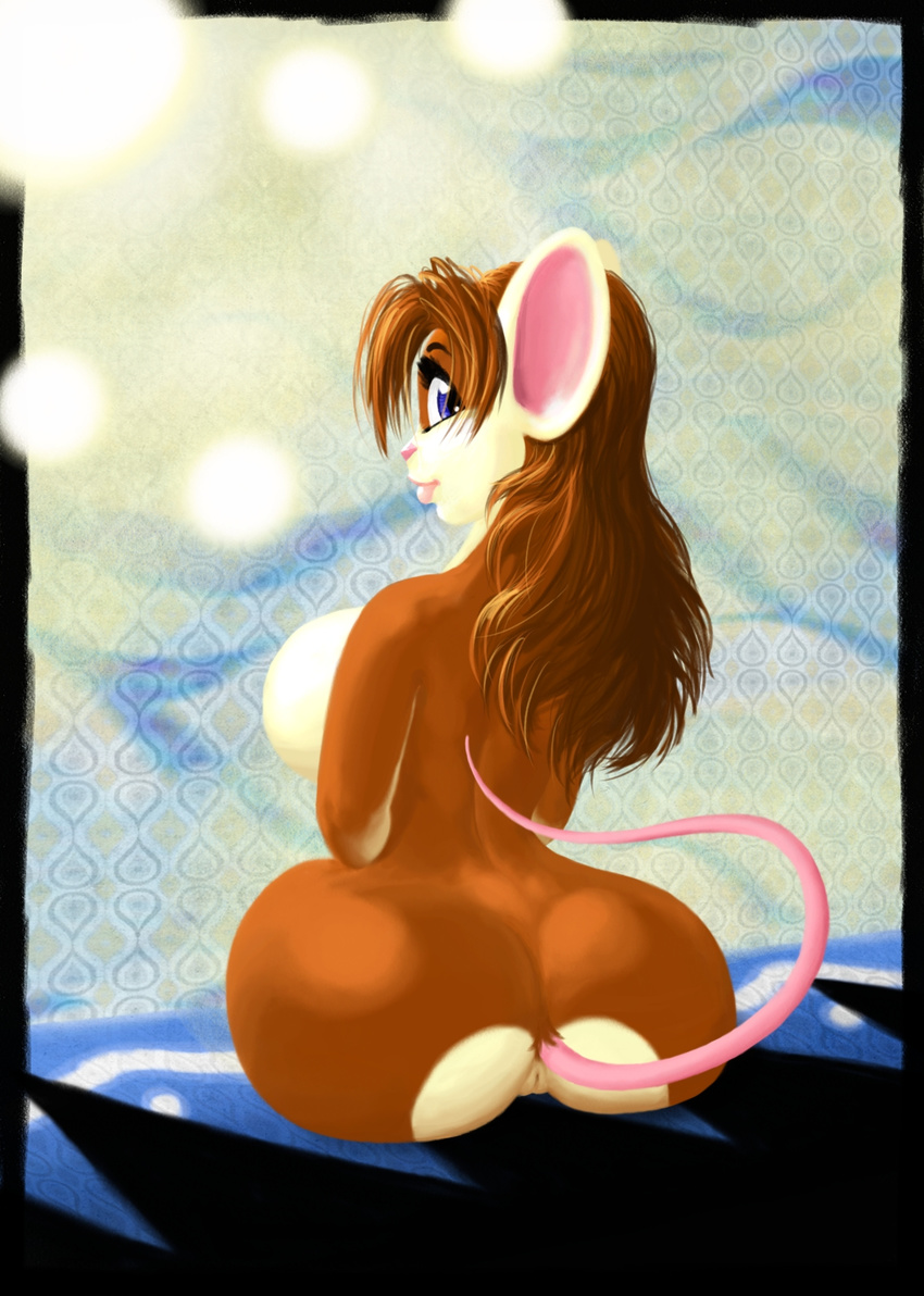 breasts butt eddy-boy female hair long_hair looking_at_viewer mammal milkette milkjunkie mouse pussy raised_tail rodent solo tail wide_hips