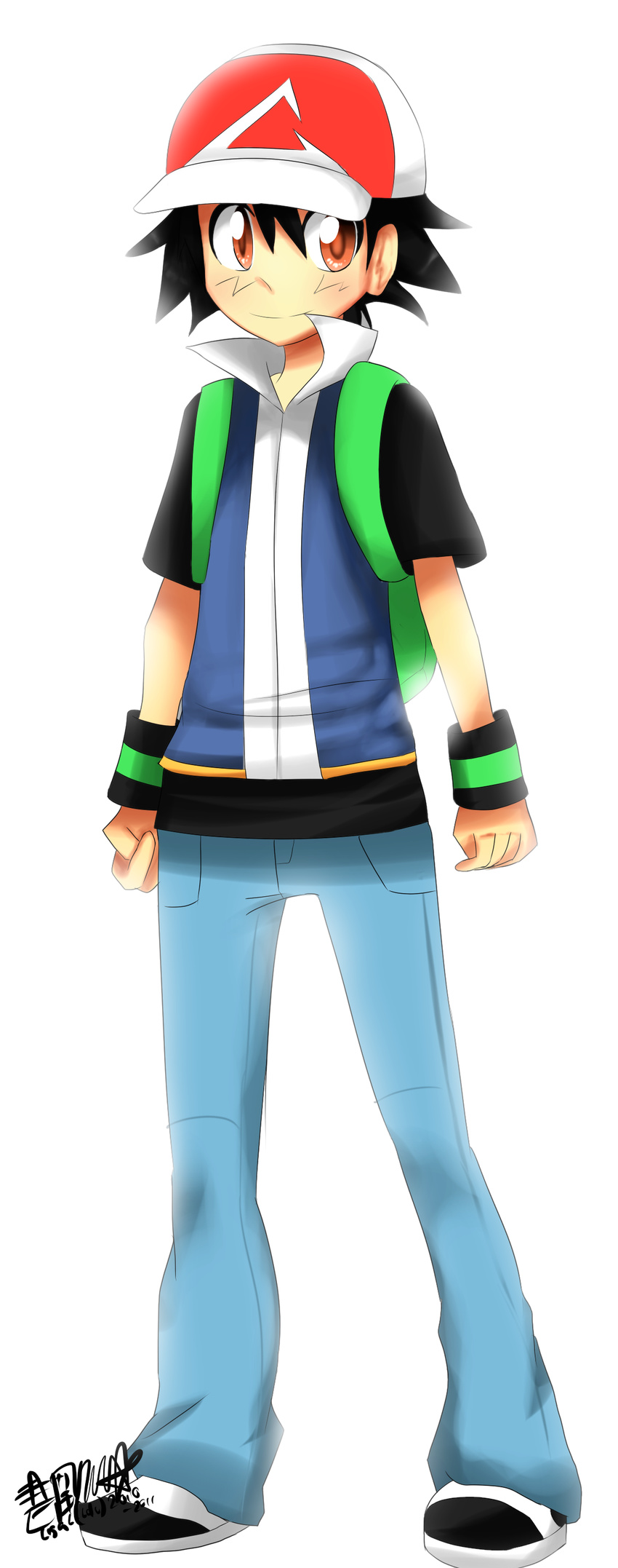 absurdres black_hair brown_eyes fanmade_clothes_design highres pokemon pokemon_(anime) satoshi_(pokemon)