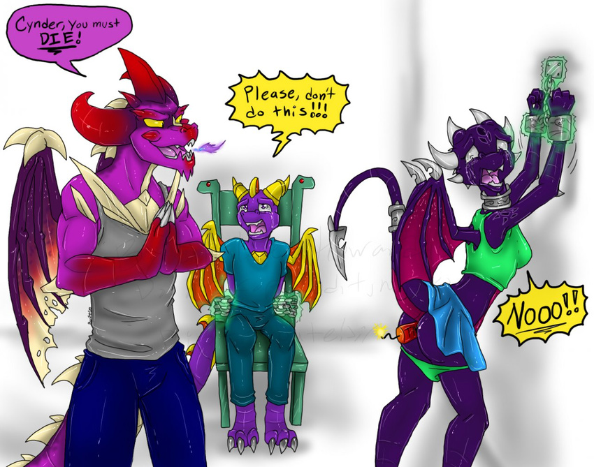 anal bdsm bomb bondage cynder dragon dynamite female hostage imminent_death male scalie shalonesk spyro spyro_the_dragon tears trio wings