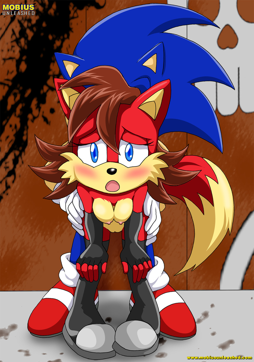 bent_over blush breasts canine doggy_position female fiona_fox fox hedgehog male mobius_unleashed nude pussy sex sonic_(series) sonic_the_hedgehog straight vixen