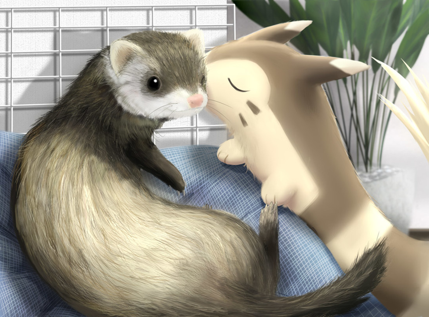 cute daww feral ferret furret mammal mustelid nintendo pemyu pok&#233;mon pok&eacute;mon tail video_games whiskers