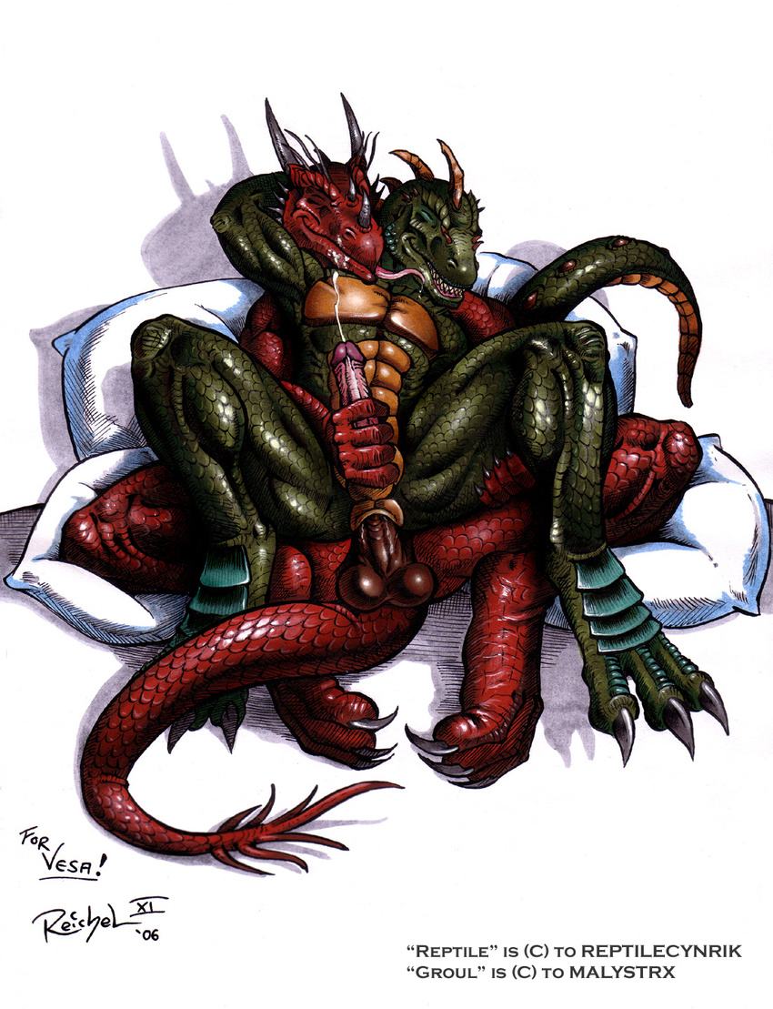anal anal_penetration balls bed big_balls claws cum cum_inside cumshot dragon erection eyes_closed fangs gay groul horns licking lizard male masturbation muscles nidhogg_(character) nude orgasm penetration penis pillow reptile reptile_(character) reptilecynrik reptilian saliva scalie sex sitting spikes spread_legs spreading tail tongue