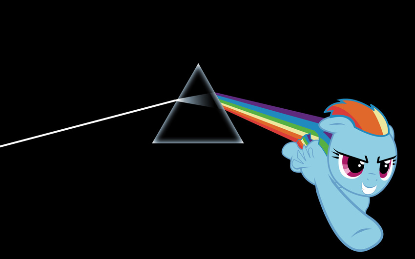 album background black_background blue_fur desktop equine female feral friendship_is_magic fur hi_res horse humor lol mammal mlp my_little_pony pegasus pink_floyd plain_background pony prism prismatic_pyramid rainbow rainbow_dash_(mlp) resistance_of_faith smile solo the_dark_side_of_the_moon wallpaper wings