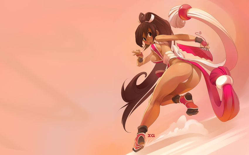 ass king_of_fighters kof long_hair mai panties shiranui_mai sideboob the_king_of_fighters underwear