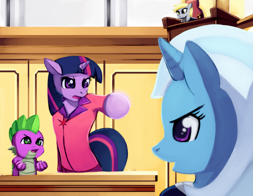 anthro anthrofied courtroom derpy_hooves_(mlp) dragon equine female friendship_is_magic horn horse j'accuse! judge male mammal my_little_pony negativefox objection! pony scalie spike_(mlp) trial trixie_(mlp) twilight_sparkle_(mlp) unicorn
