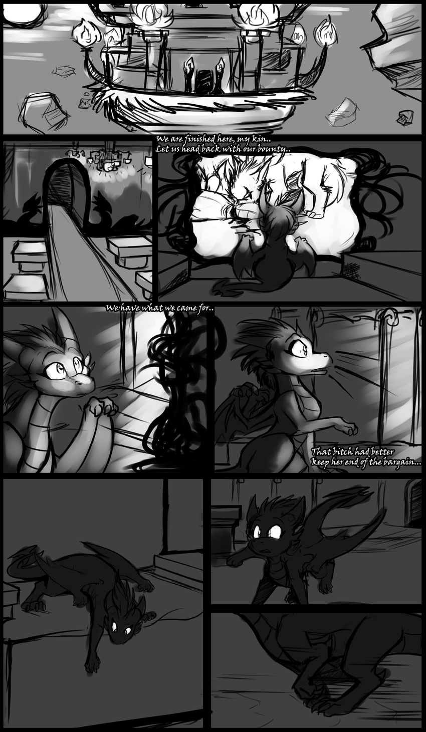 comic cynder death demon dragon english_text female greyscale hi_res kayla-na mel_the_hybrid monochrome nefaria spyro_the_dragon text video_games violence