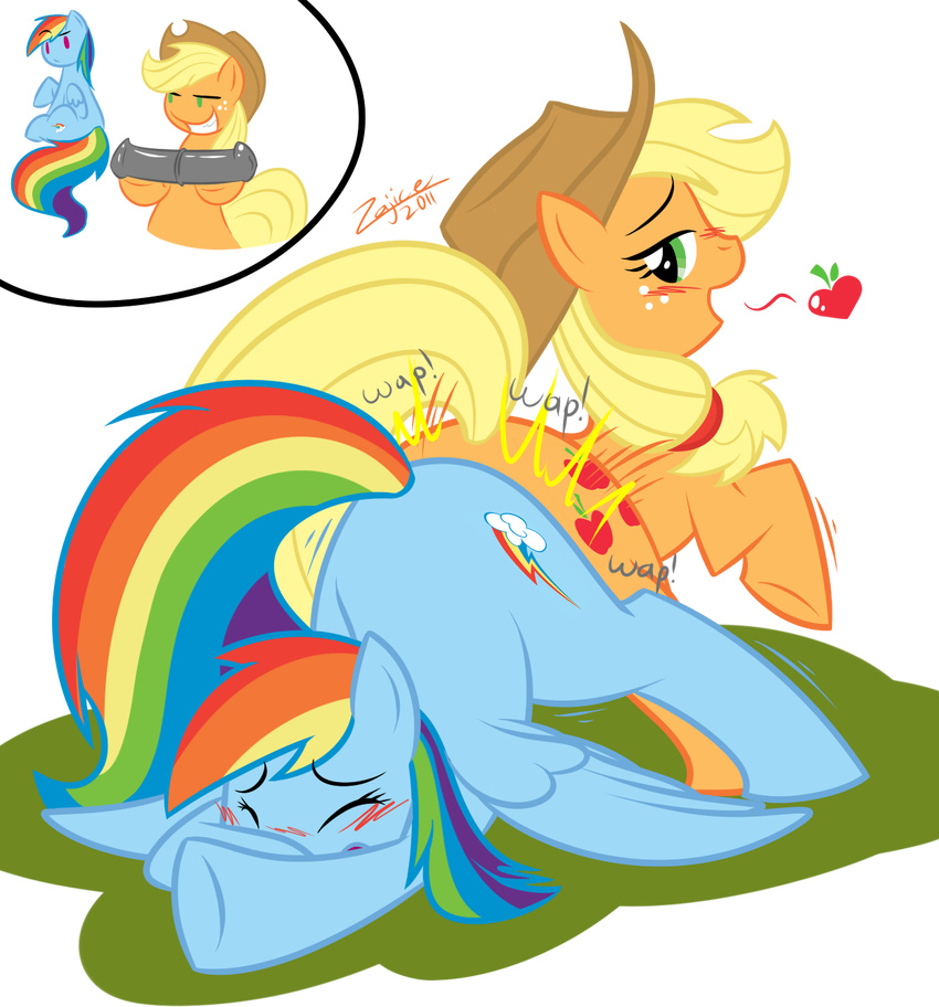 &lt;3 alpha_channel applejack_(mlp) ass_to_ass ass_up blonde_hair blue_fur blush cowboy_hat cutie_mark dildo double_dildo duo equine eyes_closed female feral freckles friendship_is_magic fur green_eyes hair hat hooves horse horse_tail lesbian looking_back mammal multi-colored_hair my_little_pony open_mouth orange_fur pegasus penetration plain_background pony purple_eyes rainbow_dash_(mlp) rainbow_hair rainbow_tail sex sex_toy teeth transparent_background wings zajice