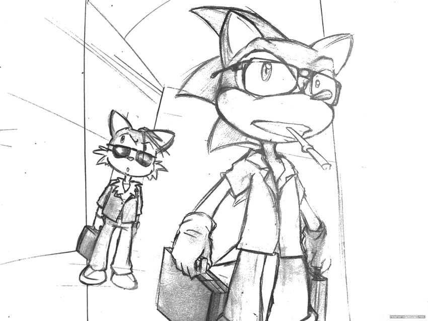 briefcase canine darkdoomer drugs fear_and_loathing_in_las_vegas fox hedgehog male miles_prower mobian parody smoking sonic_(series) sonic_the_hedgehog suitcase sunglasses