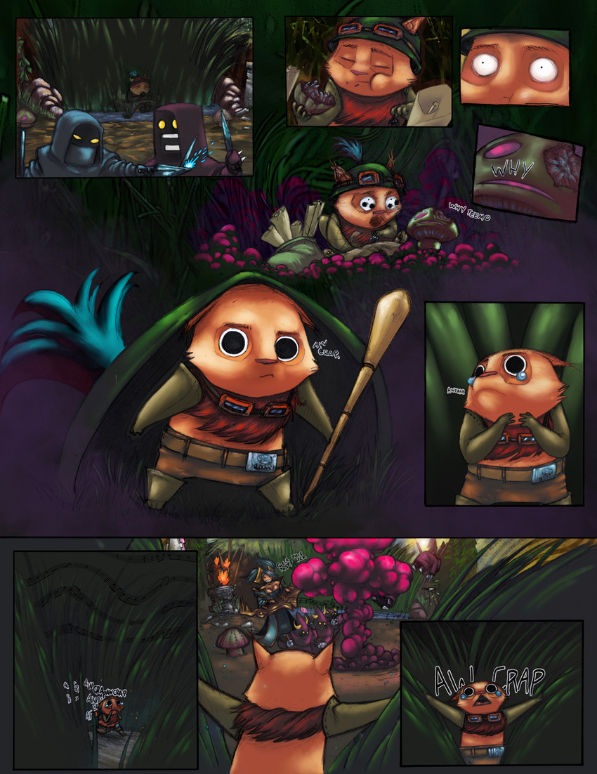 check_source comic league_of_legends male minions mushroom nocturne sona teemo thanekats unknown_artist yordle