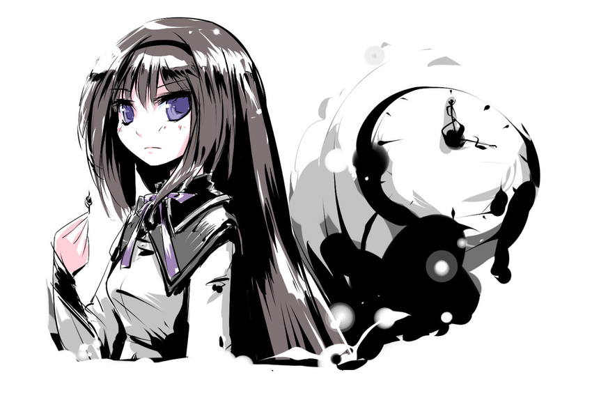 akemi_homura bad_id bad_pixiv_id black_hair hairband long_hair mahou_shoujo_madoka_magica nyoron_(fudegatana) purple_eyes solo