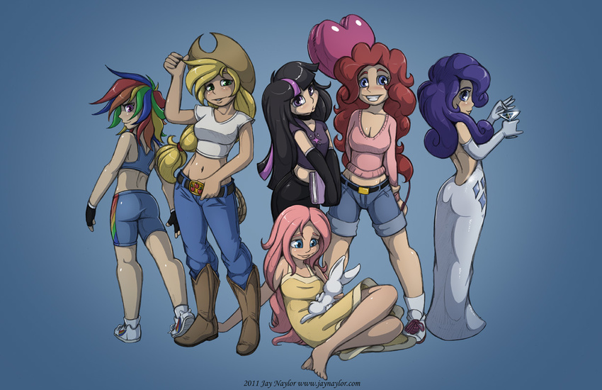 apple_jack_(mlp) balloon boots fluttershy_(mlp) friendship_is_magic hat humanized jay_naylor lagomorph my_little_pony pinkie_pie_(mlp) rabbit rainbow_dash_(mlp) rarity_(mlp) tagme twilight_sparkle_(mlp)