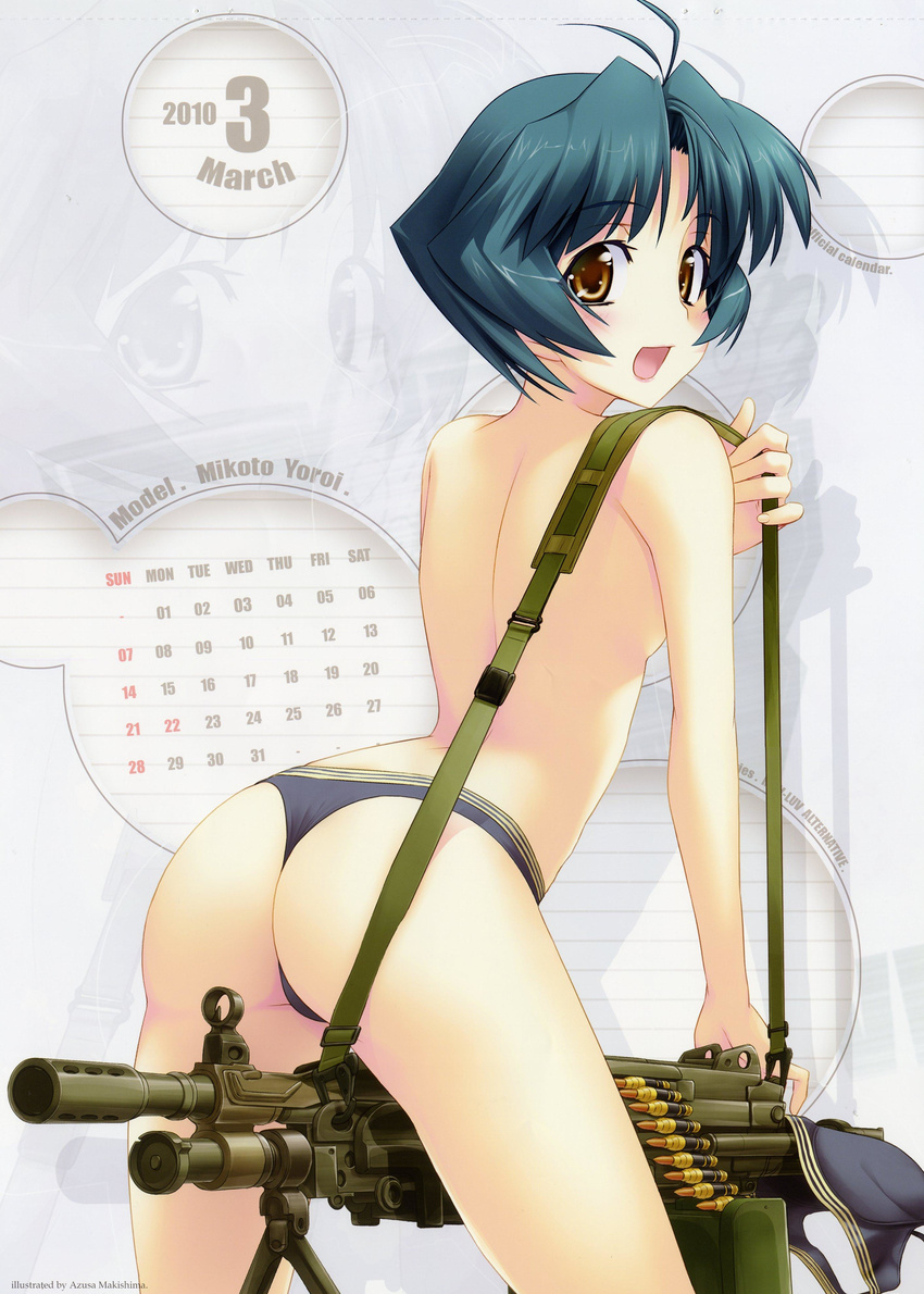 2009 calendar girls gun makishima_azusa mizugi muvluv no_bra pantsu sexy yoroi_mikoto