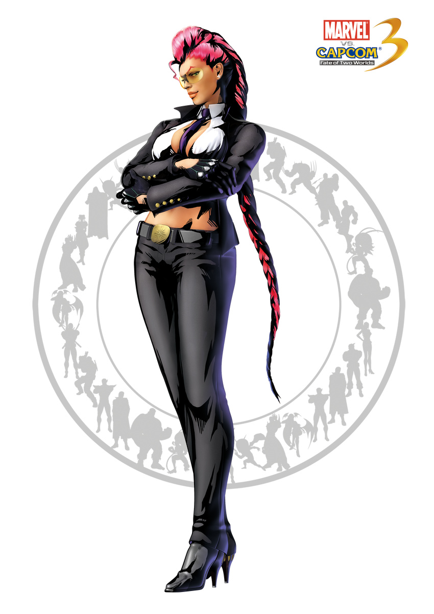 business_suit cleavage crimson_viper marvel_vs_capcom marvel_vs_capcom_3 megane shinkirou street_fighter street_fighter_iv transparent_png