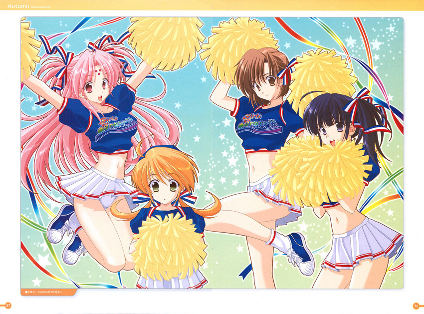 buruma cheerleader girls_bravo group kojima_kirie koyomi_hare_nanaka mario_kaneda miharu_sena_kanaka skirt_lift tomoka_lana_jude