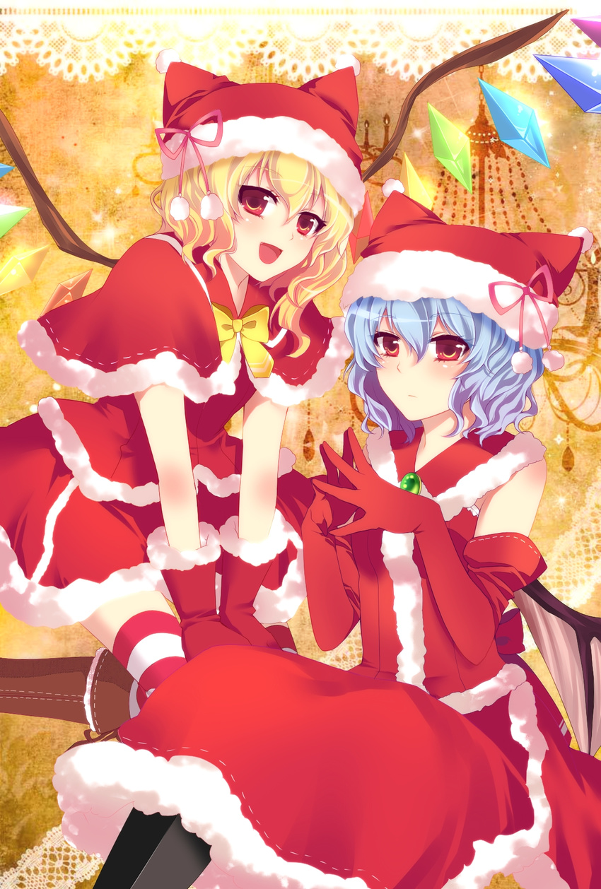 christmas flandre_scarlet remilia_scarlet touhou wings yoi