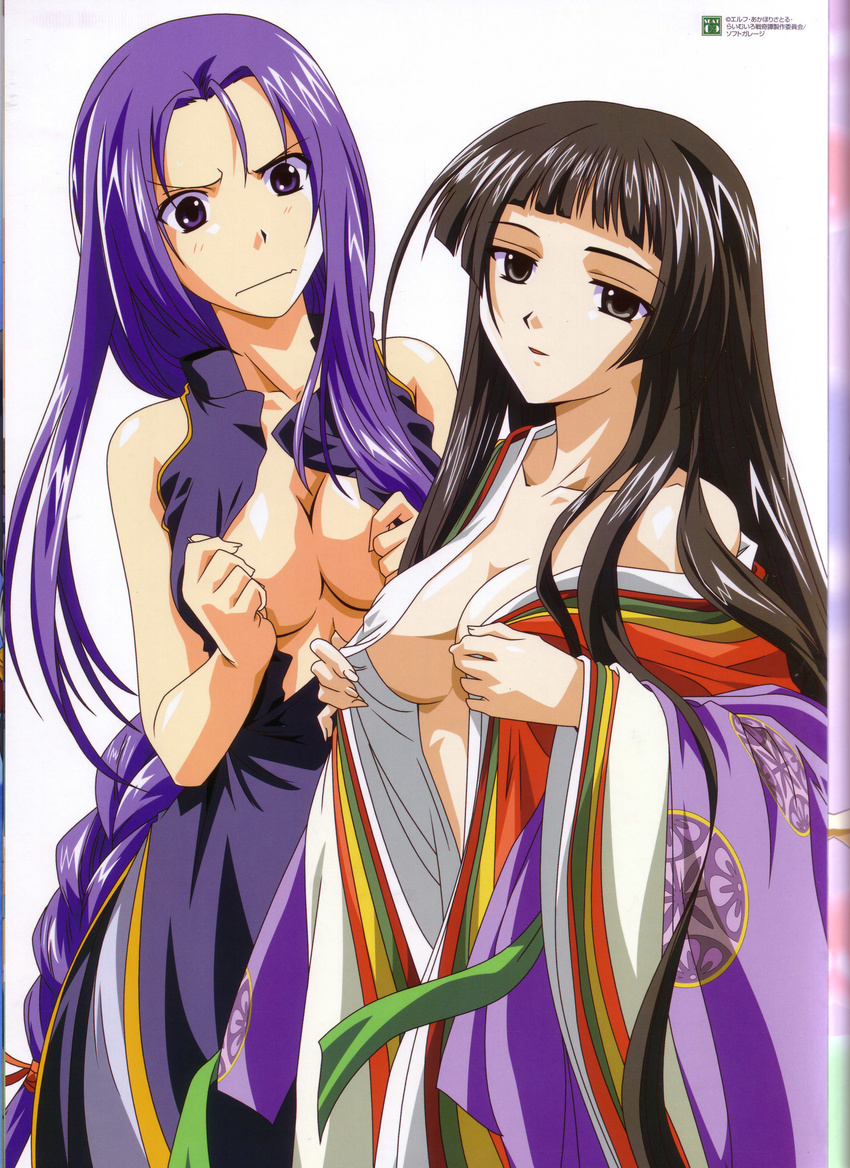 chinadress honda_sarasa kuroda_rinzu no_bra open_shirt raimuiro_senkitan