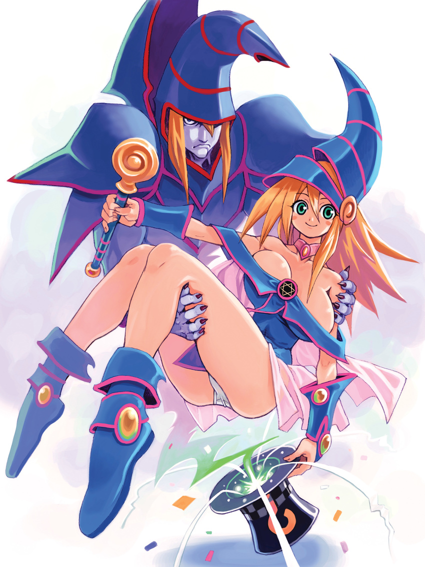 cleavage dark_magician dark_magician_girl nomura_ryouji pantsu yugioh