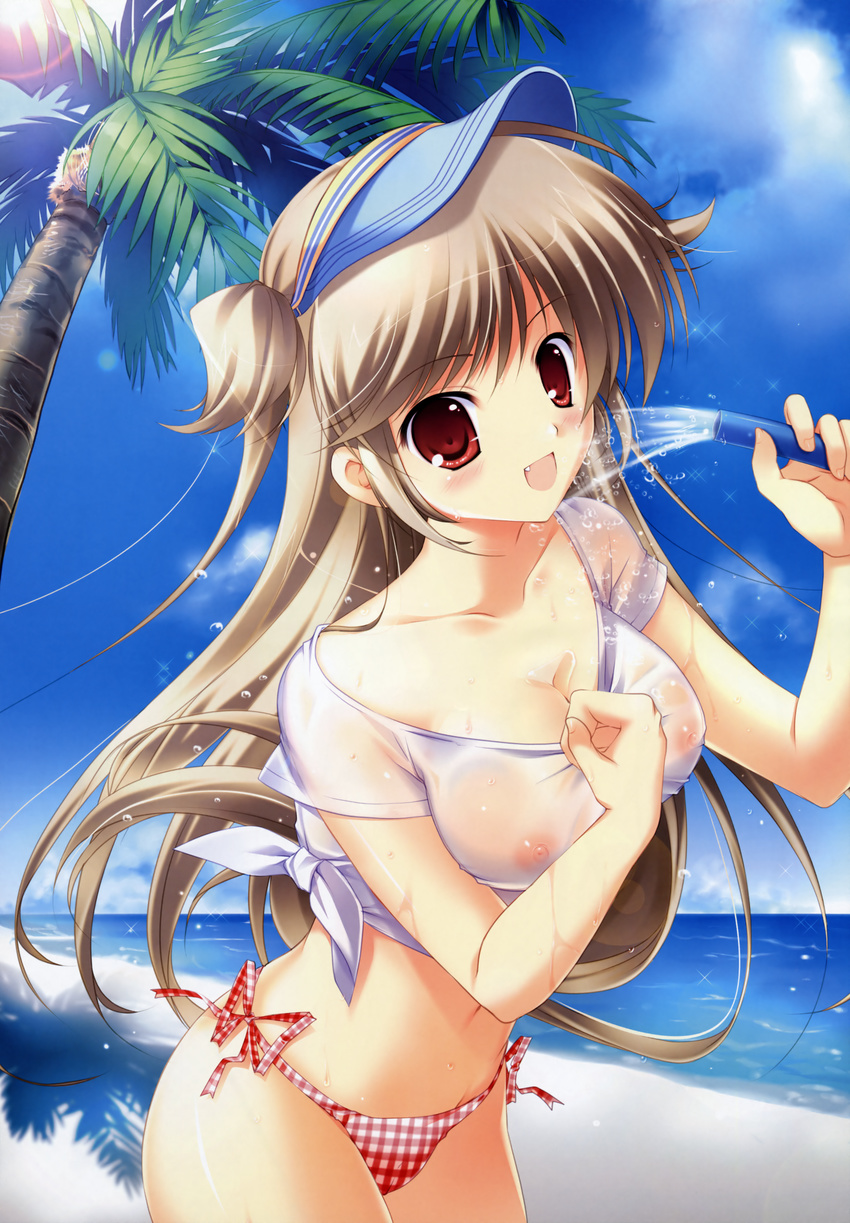 bikini mikeou mizugi nanairo_kouro nanami_haruka nipples no_bra see_through wet_clothes