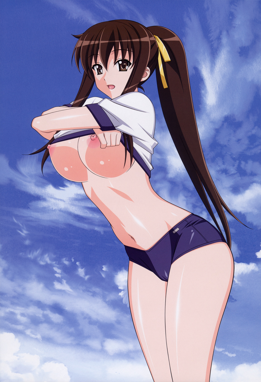 aki_sora aoi_aki bloomers gym_uniform kuroda_kazuya nipples no_bra oppai screening shirt_lift