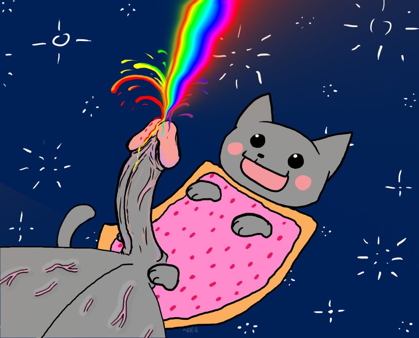 cat_bountry cum erection everywhere hyper male nyan_cat nyancat penis poptart rainbow solo space super_gay