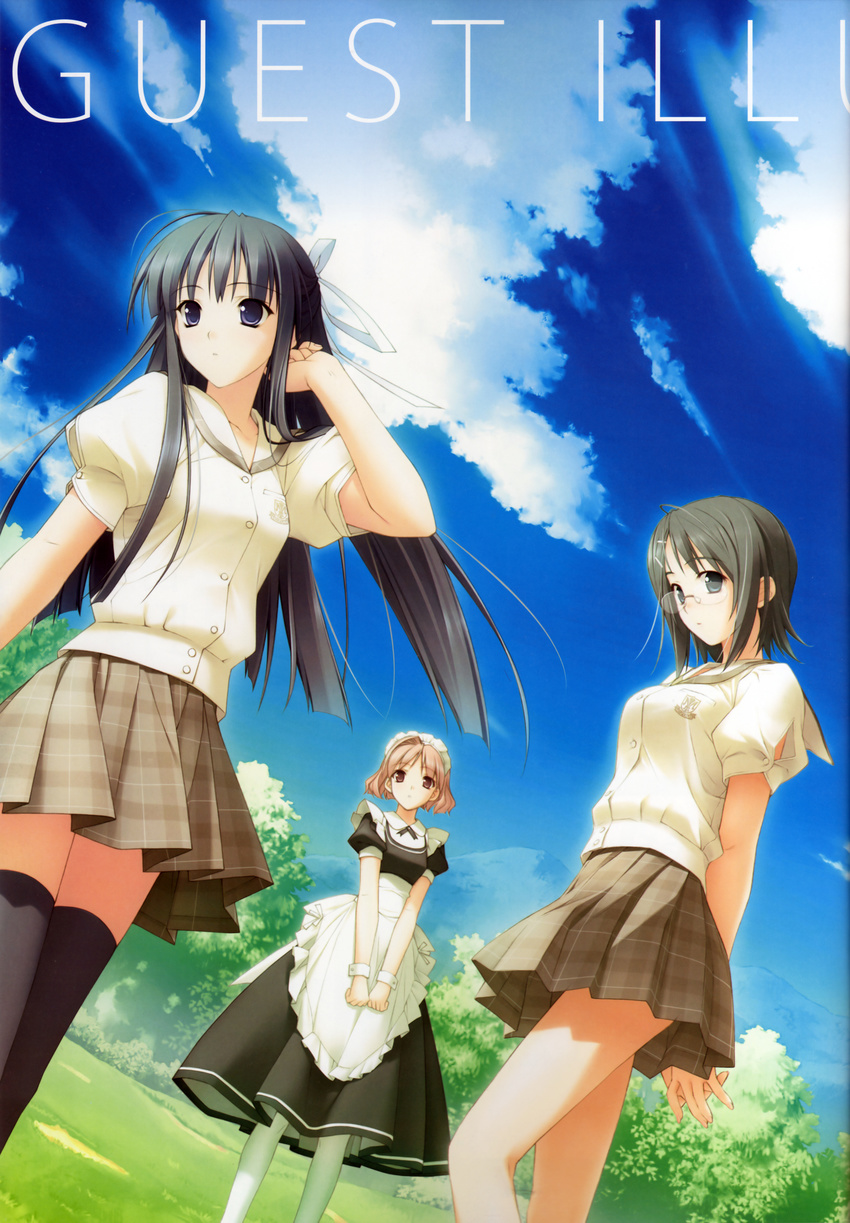 hashimoto_takashi maid migiwa_kazuha nogisaka_motoka school_uniform suzuhira_hiro yorihime_nao yosuga_no_sora