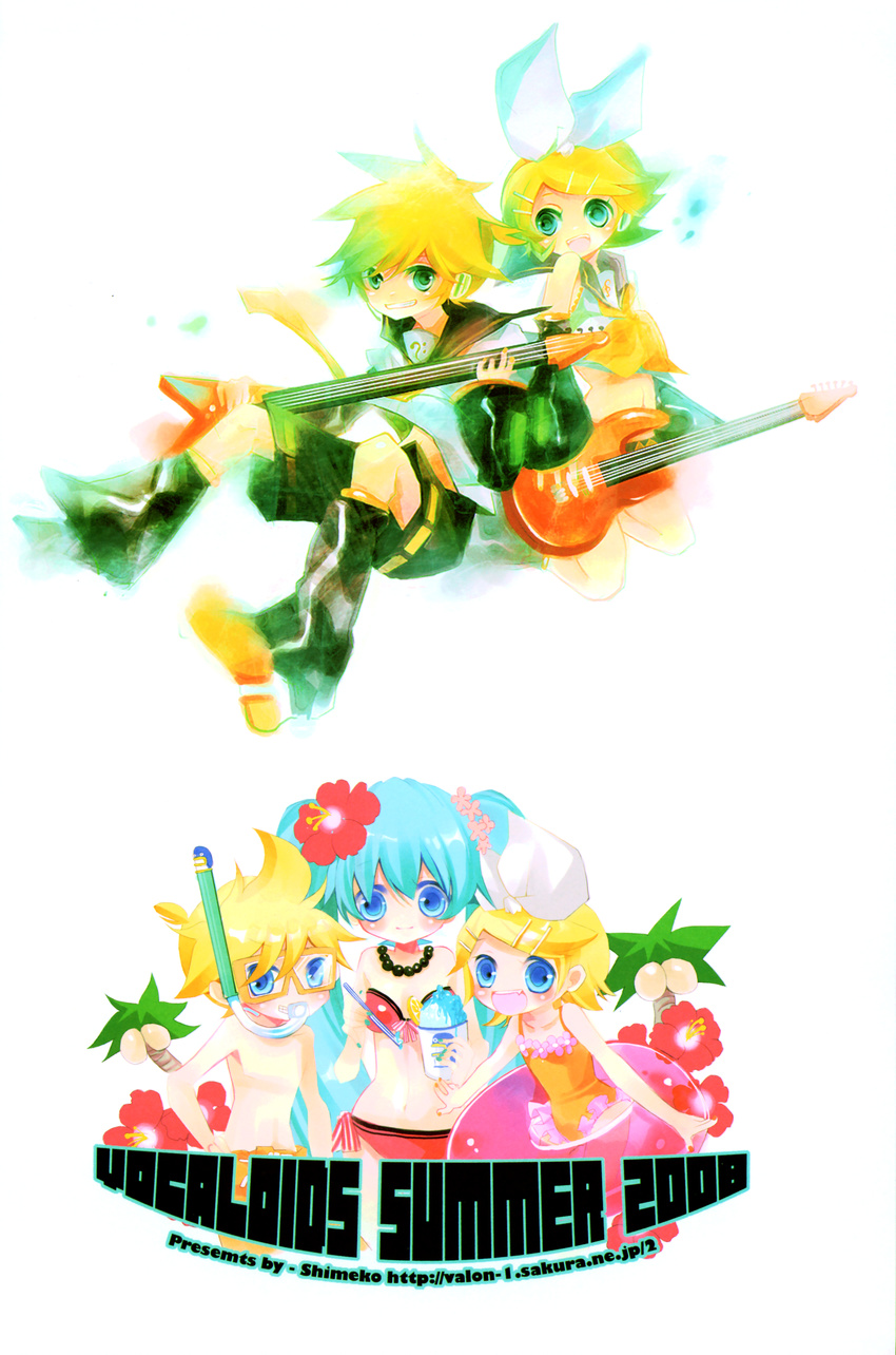 hatsune_miku kagamine_len kagamine_rin shimeko vocaloid