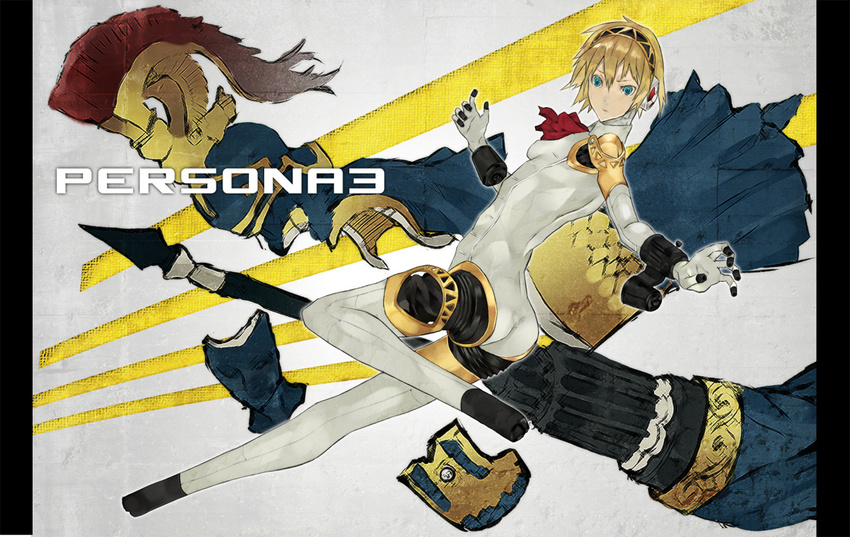 aegis_(persona) android bad_id bad_pixiv_id banned_artist blonde_hair blue_eyes bow palladion persona persona_3 tazuma_(u283)