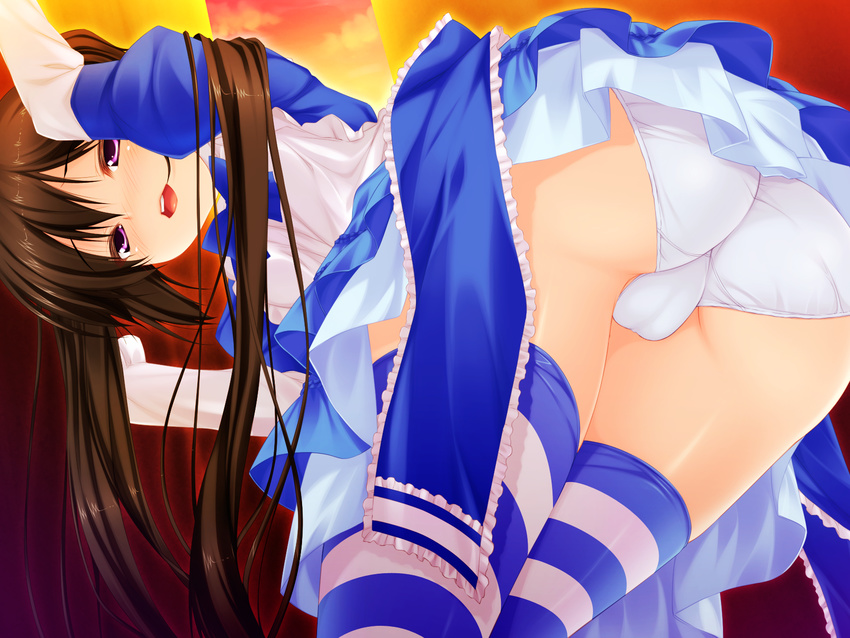 ass black_hair game_cg luna_lia mecha-con! panties thighhighs underwear yatake_tsubaki