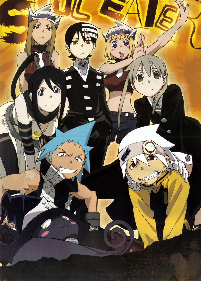 black_star blair death_the_kid elizabeth_thompson gap maka_albarn nakatsukasa_tsubaki patricia_thompson soul_eater soul_eater_(character)