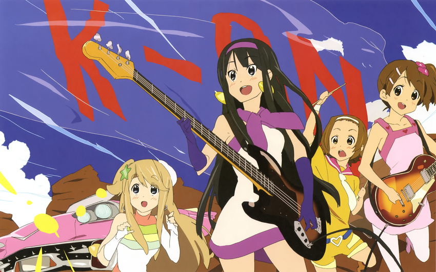 akiyama_mio guitar hirasawa_yui ishidate_taichi jpeg_artifacts k-on! kotobuki_tsumugi tainaka_ritsu