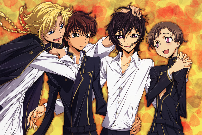 code_geass gino_weinberg kururugi_suzaku lelouch_lamperouge male okayama_shinako rollo_lamperouge