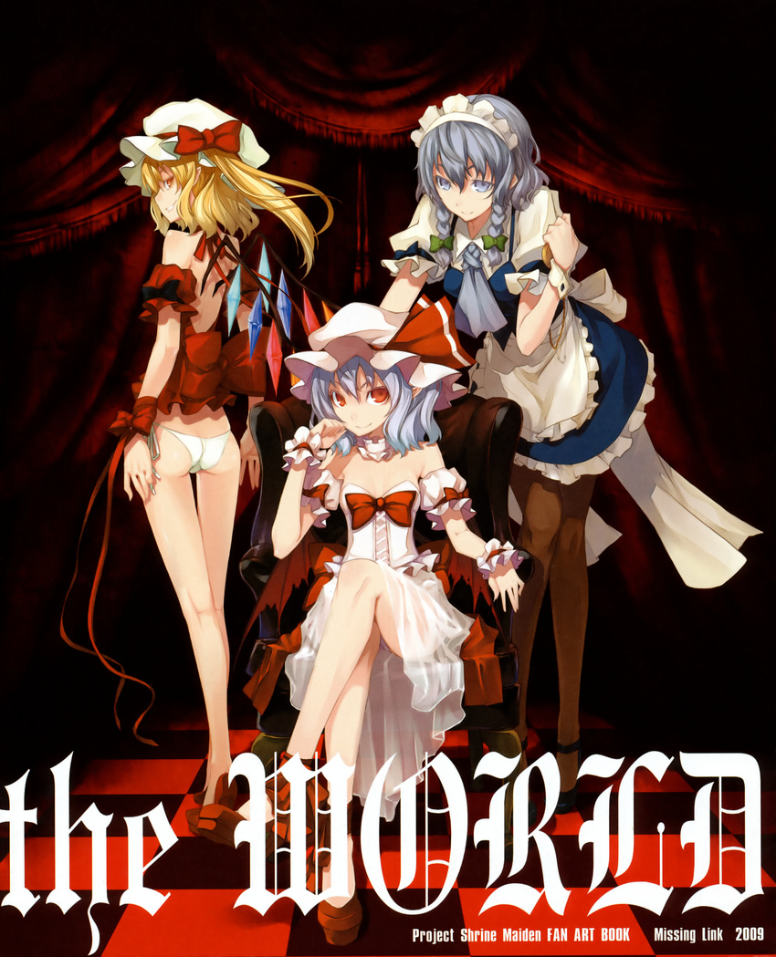 flandre_scarlet izayoi_sakuya maid missing_link pantsu remilia_scarlet shingo touhou