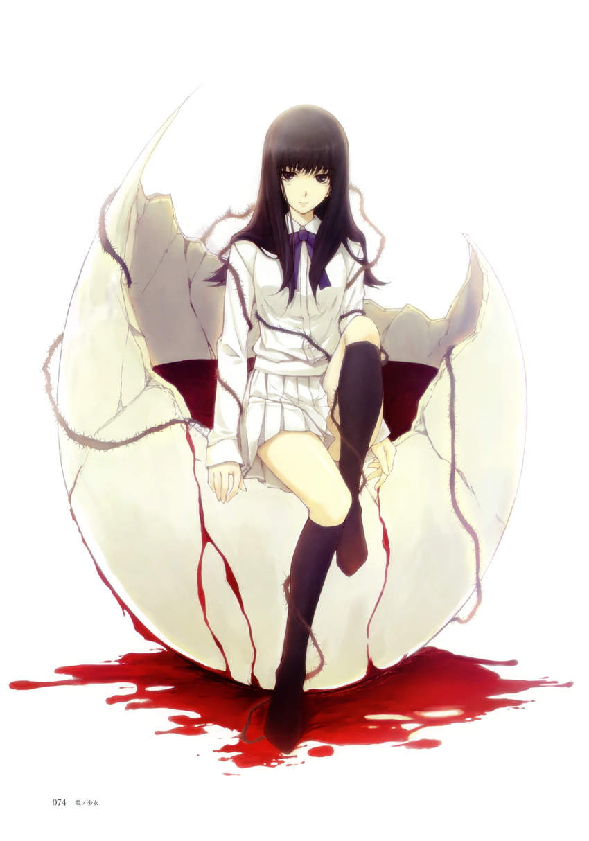 blood kara_no_shoujo kuchiki_touko school_uniform sugina_miki