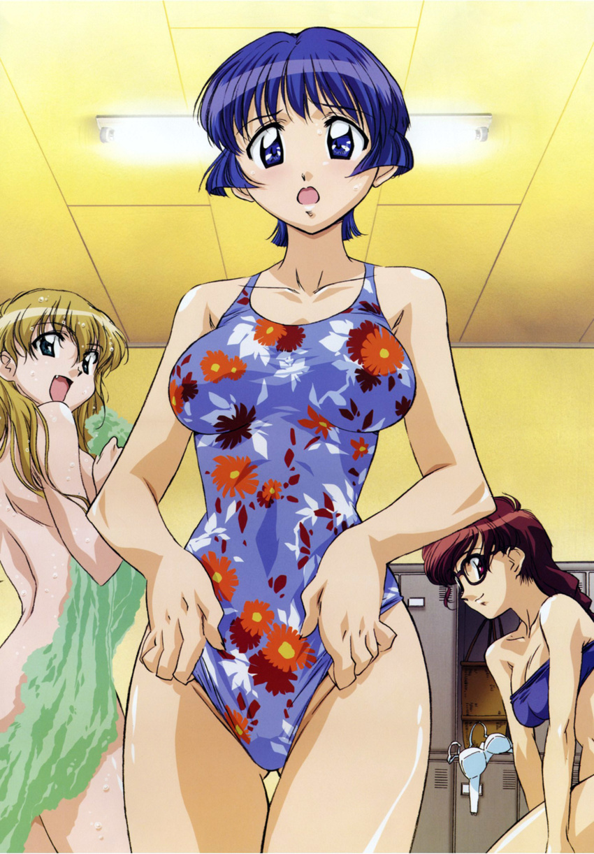 ai_yori_aoshi bikini changing_room eyeglasses find_similar foster_tina fumizuki_kou kouishitsu megane minazuki_taeko mizugi nude sakuraba_aoi tina_foster 更衣室