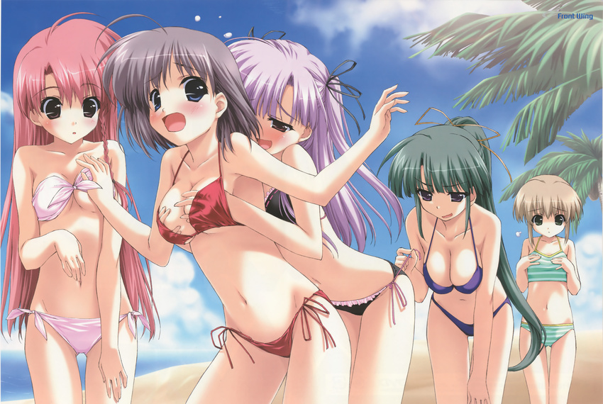 bikini boy_meets_girl breast_grab frontwing kasugano_haruna kumotani_chizuru mizugi shingyouji_mao souma_nanami tsubasa_miu