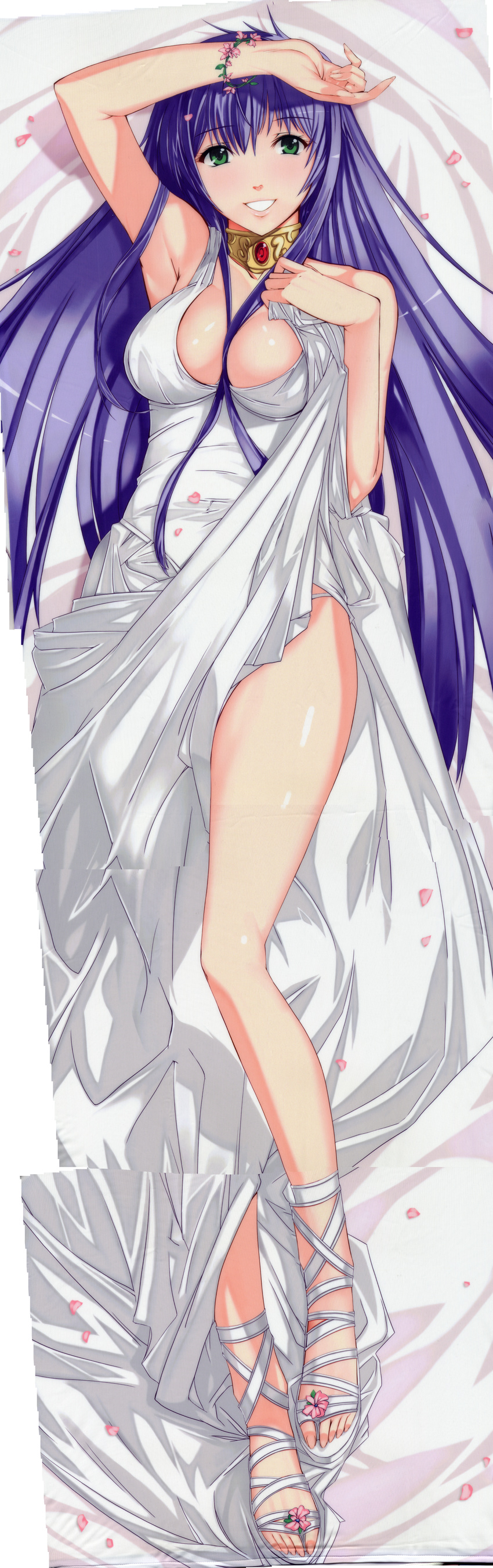 cleavage dakimakura dress ky saint_seiya saint_seiya:_the_lost_canvas sasha_(saint_seiya) skirt_lift yuuzuki