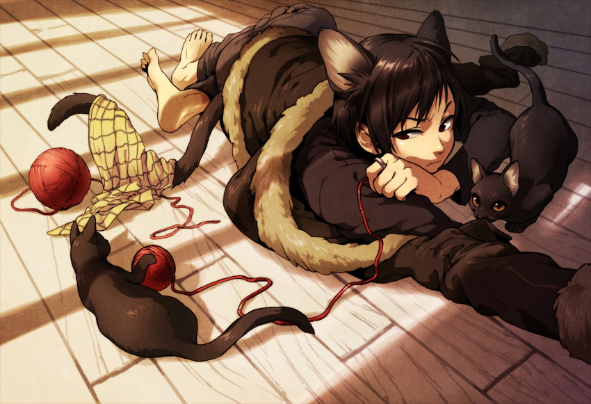 animal_ears cat cat_ears cat_tail catboy durarara!! highres lying male male_focus neko orihara_izaya sexy tail