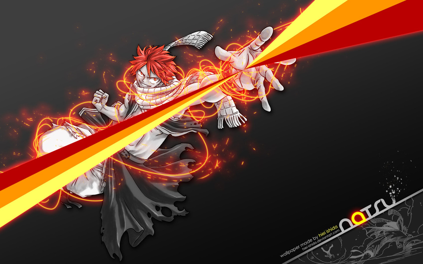 fairy_tail fairy_tale highres male male_focus natsu_dragneel red_eyes red_hair wallpaper