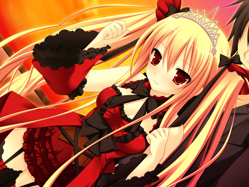 blonde_hair bloody_rondo game_cg luna_freed_queen makita_maki red_eyes twintails