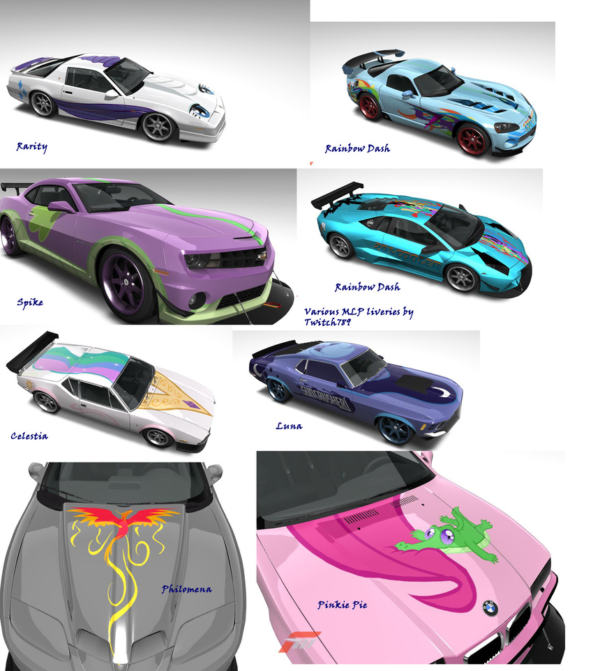 alicorn bmw camaro car chevrolet dodge dragon equine f-body ford forza_motorsport_3 friendship_is_magic gm gummy_(mlp) hasbro horse lamborghini male microsoft mustang my_little_pony pegacorn pegasus philomena_(mlp) phoenix pinkie_pie_(mlp) pontiac pony princess_celestia_(mlp) princess_luna_(mlp) rainbow_dash_(mlp) rarity_(mlp) reptile scalie spike_(mlp) twitch_eaglehart unicorn video_games viper xbox xbox_360